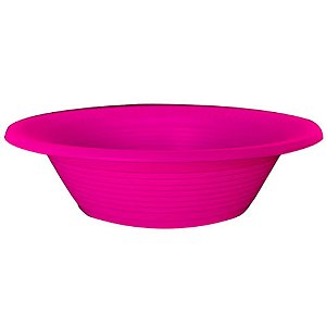 PRATO FUNDO ROSA NEON 15CM DESCARTÁVEL - 10 UNIDADES - BELLO FESTAS