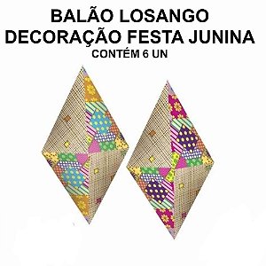 DECORAÇÃO FESTA JUNINA BALÃO XADREZ 10,5X28X10,5CM - 6UNIDADES - KAIXOTE