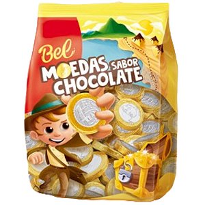 MOEDAS SABOR CHOCOLATE BEL 500G (MÉDIA DE 120 UNIDADES)