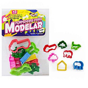 FORMINHA PARA MODELAR CONTÉM 10 UNIDADES - MINI TOYS
