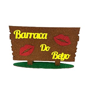 PLACA DECORAÇÃO BARRACA DO BEIJO FESTA JUNINA - 1 UNIDADE - MAKE FESTAS