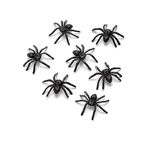 20 MINI ARANHA HALLOWEEN PLÁSTICO PRETA