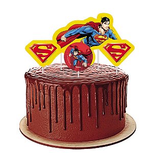 TOPPER PARA BOLO FESTA SUPERMAN - 4 UNIDADES - FESTCOLOR