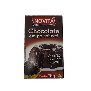 CHOCOLATE EM PÓ SOLÚVEL 32% CACAU - 75G - NOVITÁ
