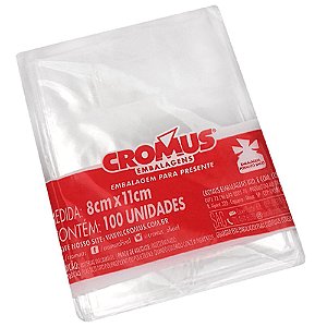 SACO ADESIVADO 8CM X 11CM - 100 UNIDADES - CROMUS