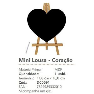 MINI LOUSA MDF COM SUPORTE E GIZ - 1 UNIDADE - GRINFEST