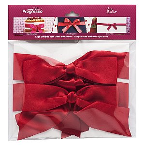 LAÇO SIMPLES VERMELHA COM CINTA HORIZONTAL- 2 UNIDADES - FITAS PROGRESSO