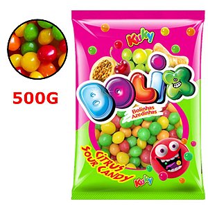 BALA DE GOMA AZEDINHA BOLIX SORTIDA 500G - KUKY