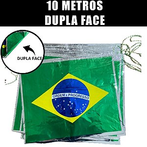 10 METROS VARAL BANDEIRA BRASIL COPA DO MUNDO DUPLA FACE