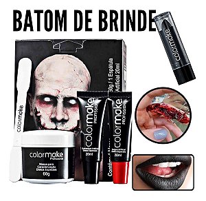 KIT HALLOWEEN MAQUIAGEM SANGUE FALSO ASSUSTADORA +BRINDE