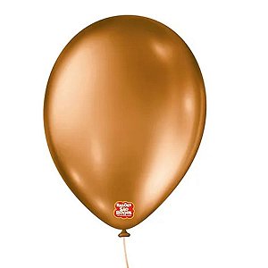 BALÃO DE FESTA METÁLICO 9'' 23CM - COBRE - 25 UNIDADES - SÃO ROQUE