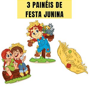 3 PAINÉIS DECORATIVOS P/ FESTA JUNINA - URSINHO FESTAS