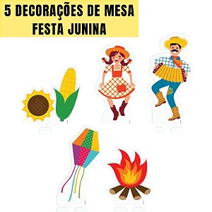 5 DECORAÇÕES DE MESA FESTA JUNINA CAIPIRAS FOGUEIRA MILHO - DUSTER