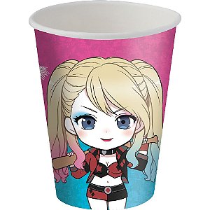 COPO DESCARTÁVEL 200ML FESTA ARLEQUINA / HARLEY QUINN - 08 UNIDADES - FESTCOLOR