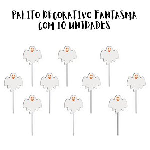 PALITO PICK DECORATIVO FANTASMA FESTA HALLOWEEN - 10 UNIDADES - DUSTER FESTAS