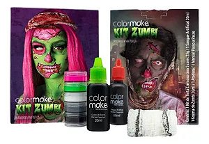 KIT ZUMBI EFEITOS ESPECIAIS MAQUIAGEM ARTÍSTICA COLORMAKE EFEITOS ESPECIAIS