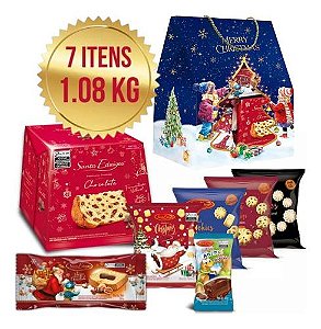CESTA NATAL PRESENTE CEIA PANETTONE BOLO DECORADA S EDWIGES