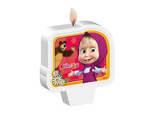 VELA FESTA MASHA E URSO - 8,5CM X 8CM - 01 UNIDADE - REGINA FESTAS