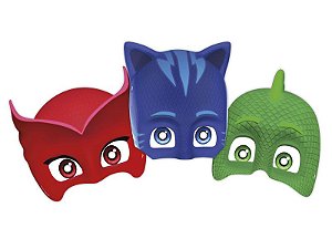 MÁSCARA FESTA PJ MASKS - 06 UNIDADES - REGINA FESTAS