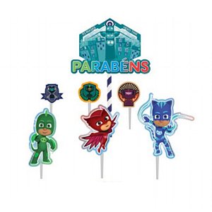 TOPO DE BOLO FESTA PJ MASKS - REF 383040 - PIFFER