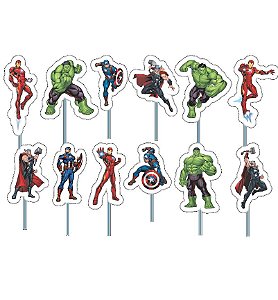 PALITO DECORATIVO VINGADORES - 12 UNIDADES - PIFFER