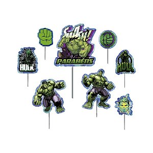 5 Topo Decoração de Bolo Tema Festa Hulk - Fantasia Kids