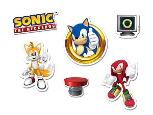 Kit 3 pins personagens Sonic multicor, SEGA