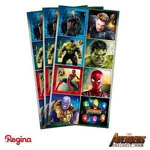 ADESIVO QUADRADO DECORATIVO FESTA VINGADORES - 24 UNIDADES - REGINA FESTAS