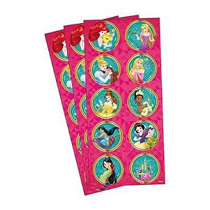 ADESIVOS REDONDOS PRINCESAS - REGINA FESTAS