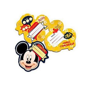 CONVITE DE ANIVERSÁRIO - FESTA MICKEY CLÁSSICO - 08 UNIDADES - REGINA FESTAS