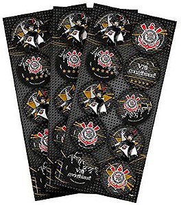 LEMBRANCINHA ADESIVOS REDONDO CORINTHIANS 03 CARTELAS - REGINA FESTAS