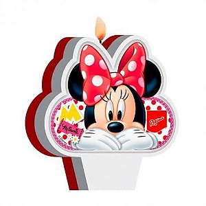 VELA DE ANIVERSÁRIO PLANA MINNIE VERMELHA - REGINA FESTAS