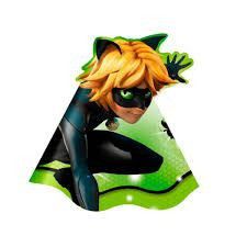CHAPÉU DE ANIVERSÁRIO FESTA MIRACULOUS CAT NOIR - CONTÉM 08 UNIDADES - REGINA FESTAS