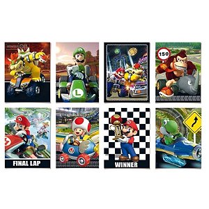 KIT CARTAZ DECORATIVO MARIO KART 08 UNIDADES - CROMUS