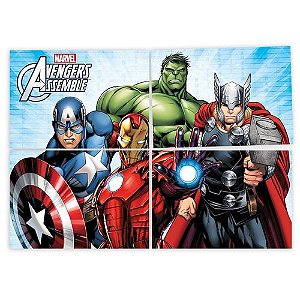 PAINEL GIGANTE FESTA AVENGERS ANIMATED - 4 LÂMINAS - 1,26M X 88CM - REGINA FESTAS