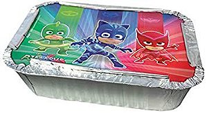 KIT MARMITINHA COM TAMPAS FESTA PJ MASKS - 08 UNIDADES - REGINA FESTAS