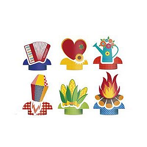 ENFEITE DECORAÇÃO DE MESA FESTA JUNINA - 06 UNIDADES - REGINA FESTAS