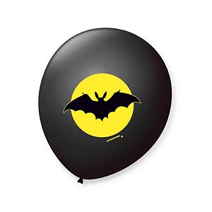 BALÃO DE FESTA HALLOWEEN MORCEGO PRETO 9'' 23CM - 25 UNIDADES - SÃO ROQUE