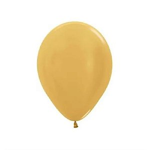 BALÃO DE FESTA LATEX R10'' 25CM - DOURADO METAL - 50 UNIDADES - SEMPERTEX CROMUS