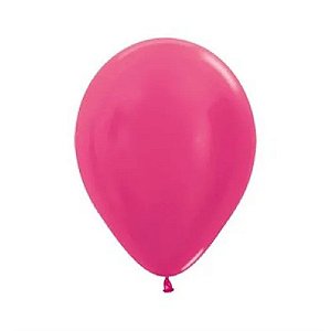 BALÃO DE FESTA LATEX R10'' 25CM - METAL FUCSIA - 50 UNIDADES - SEMPERTEX CROMUS