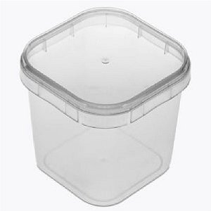 POTE QUADRADO PLÁSTICO COM LACRE 220ML - 10 UNIDADES - PLASTILÂNIA