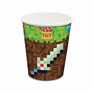 COPO DESCARTÁVEL FESTA MINI PIXELS 180 ML - COM 08 UNIDADES - JUNCO