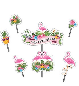 TOPO DE BOLO FESTA FLAMINGO - REFERÊNCIA 109025 - PIFFER