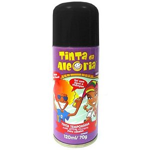 TINTA DA ALEGRIA SPRAY PARA CABELO PRETA - 120ML / 70G - TINTA TEMPORÁRIA