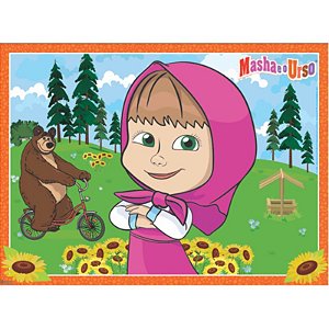 PAINEL DE TNT DECORATIVO FESTA MASHA E O URSO - 1,40M X 1,03M - PIFFER