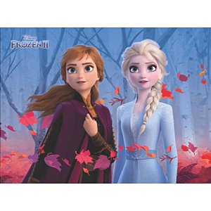 PAINEL GRANDE DE TNT DECORATIVO FESTA FROZEN II ANNA E ELSA - 1,40M X 1,03M - PIFFER