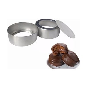 FORMA PARA PÃO DE MEL FUNDO FALSO SEM CORDÃO - 4,2 CM X 1,8 CM N°2 -12 UNIDADES - ALUMÍNIO - CÓD.202023 - HERMANN