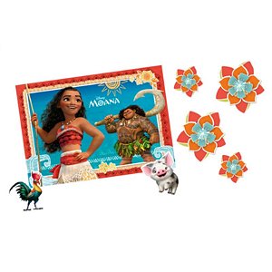 KIT PAINEL DECORATIVO FESTA MOANA - 01 PAINEL 64 X 45CM +01 FOLHA COM PERSONAGENS DESTACÁVEIS - REGINA FESTAS