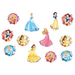 APLIQUE IMPRESSO FESTA PRINCESAS- 12 UNIDADES - REF 303001 -  5 × 6 CM - PIFFER