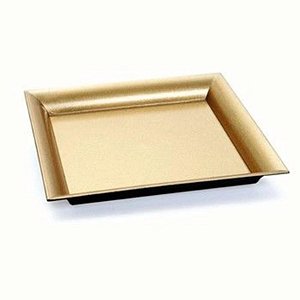 BANDEJA DECORATIVA QUADRADA GLITTER DOU 25X25X2,5 - 1 UNIDADE - CROMUS